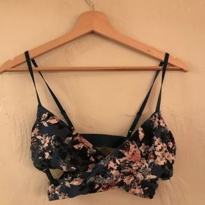 Free people criss cross floral print  bra